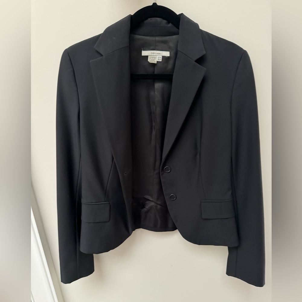 Zara Basic Black Blazer Jacket Two Button Women's… - image 1